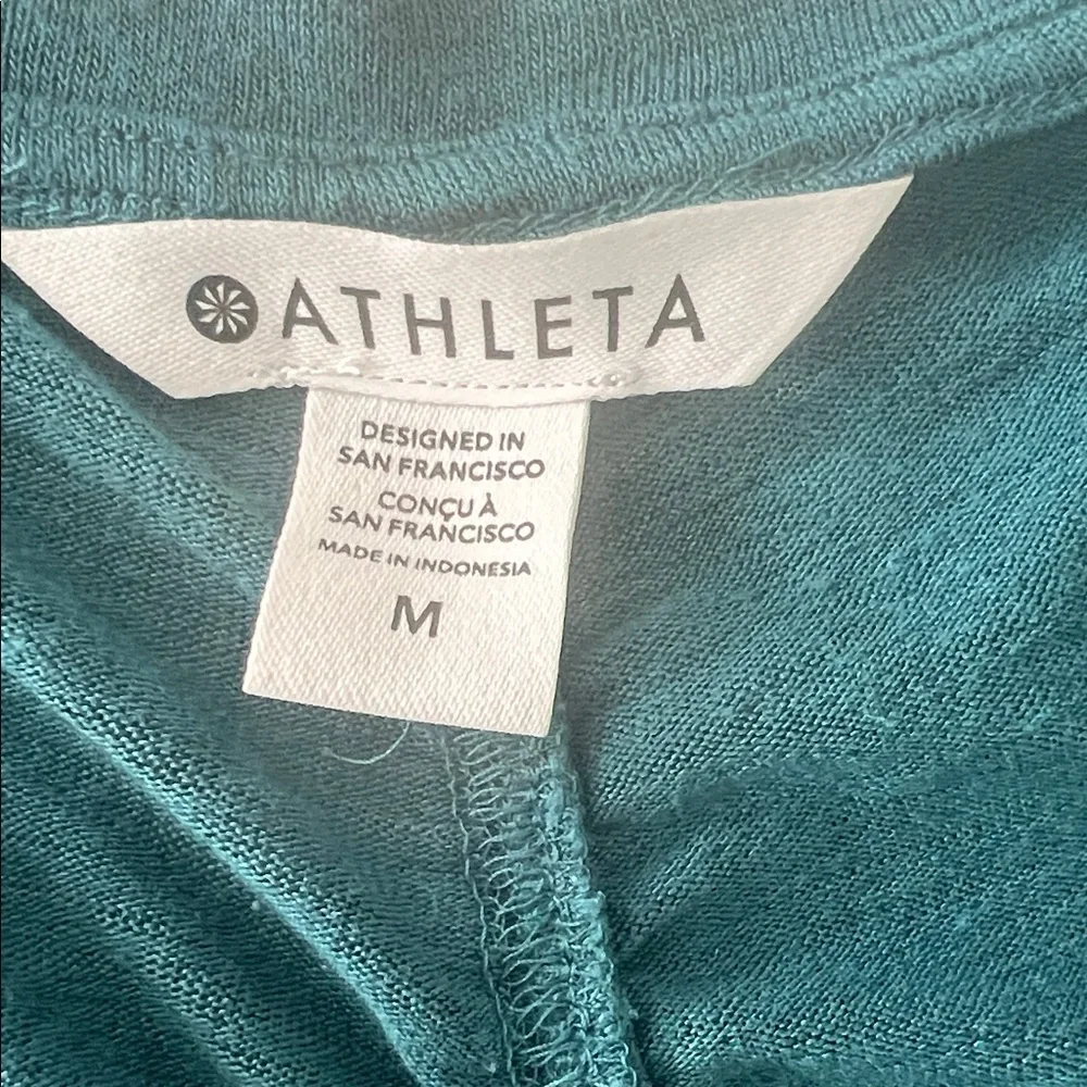 Athleta Teal Breezy Ruched Tank Size M - Picture 4 of 7